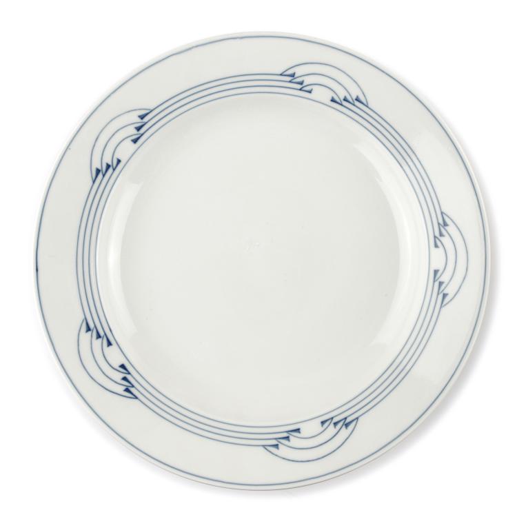 Hauptbild zu Objekt, 'Bows' platter, 1909, Theodor Grust, Meissen, KPM, 132B 769
