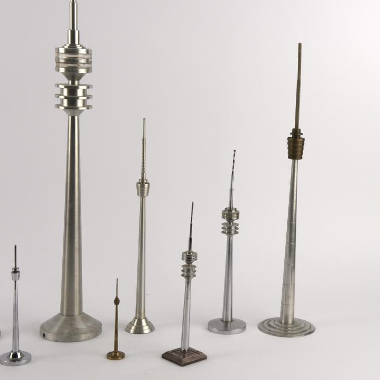 Bild 1 zu Objekt, Ten TV tower models, e.g. Stuttgart, Munich and Hamburg, 1970-2000s, Deutschland, 133A 151