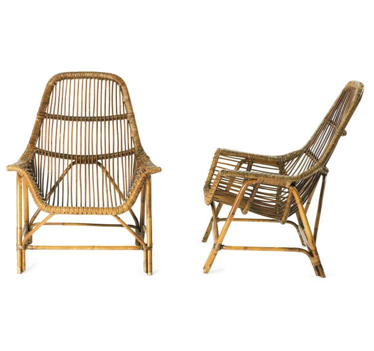 Hauptbild zu Objekt, Two wickerchairs, 1956, George Coslin, Gervasoni, Udine, 133B 383