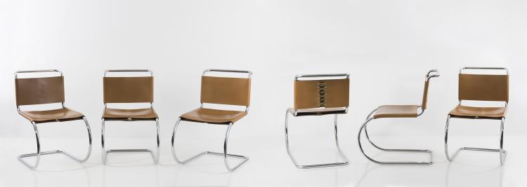 Hauptbild zu Objekt, Six 'MR 10' chairs, 1927, Ludwig Mies van der Rohe, Knoll International, New York, 133A 57