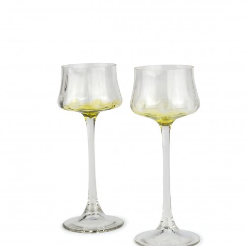 Two 'Meteor' wine glasses,  c1900