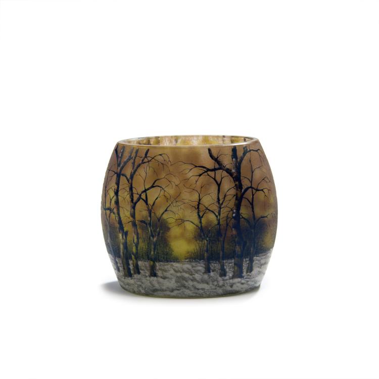 Hauptbild zu Objekt, 'Cr&eacute;puscule neige' or 'Arbres en hiver' vase, c1905, Daum Fr&egrave;res, Nancy, 132B 233