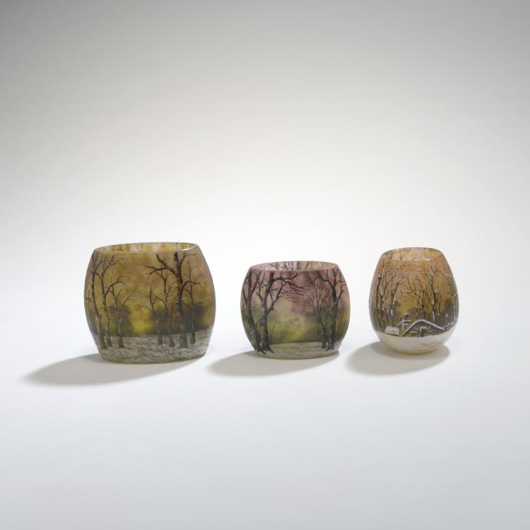 Bild 3 zu Objekt, 'Cr&eacute;puscule neige' or 'Arbres en hiver' vase, c1905, Daum Fr&egrave;res, Nancy, 132B 233