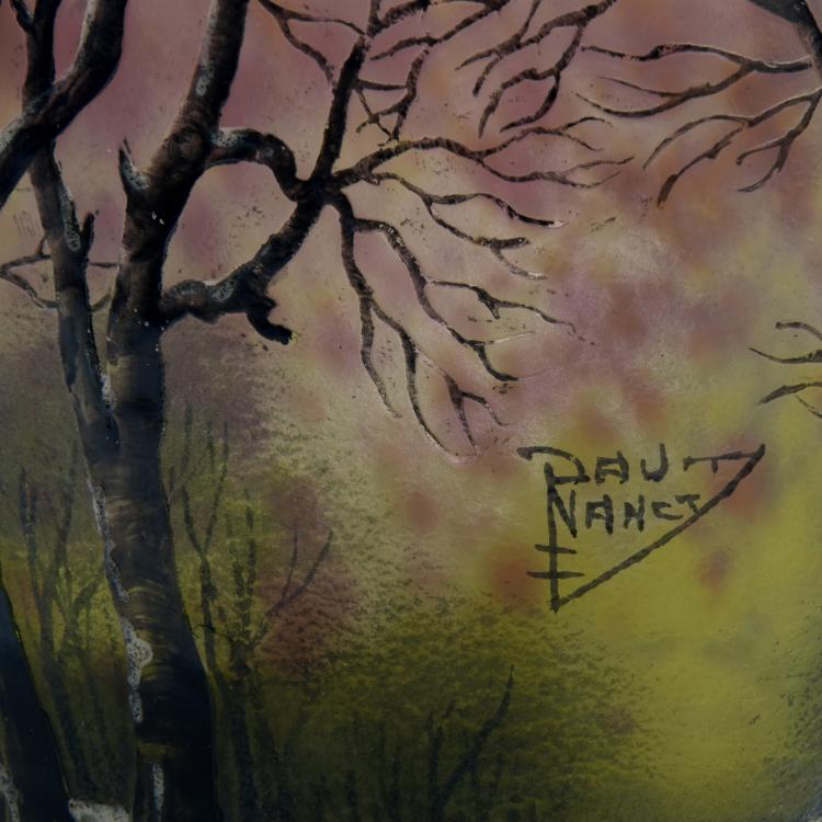 Bild 1 zu Objekt, Vase 'Cr&eacute;puscule neige' oder 'Arbres en hiver', um 1906, Daum Fr&egrave;res, Nancy, 132B 234