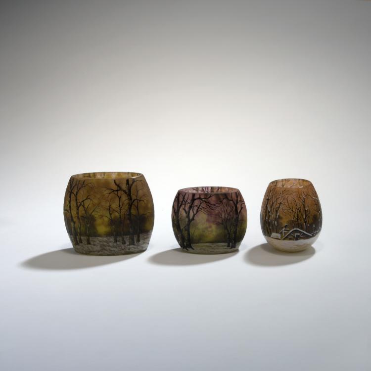 Bild 2 zu Objekt, Vase 'Cr&eacute;puscule neige' oder 'Arbres en hiver', um 1906, Daum Fr&egrave;res, Nancy, 132B 234