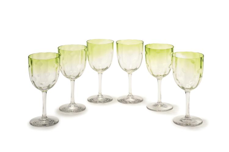 Hauptbild zu Objekt, Sechs Weingl&auml;ser 'Meteor', um 1900, Koloman Moser, Meyr's Neffe, Adolf b. Winterberg, 132B 514