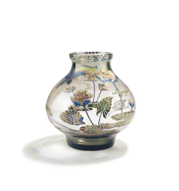 Hauptbild zu Objekt, 'Bonheur au Nymph&eacute;a bleu' vase, 1885-89, Gall&eacute;, Emile, Nancy, 132B 317