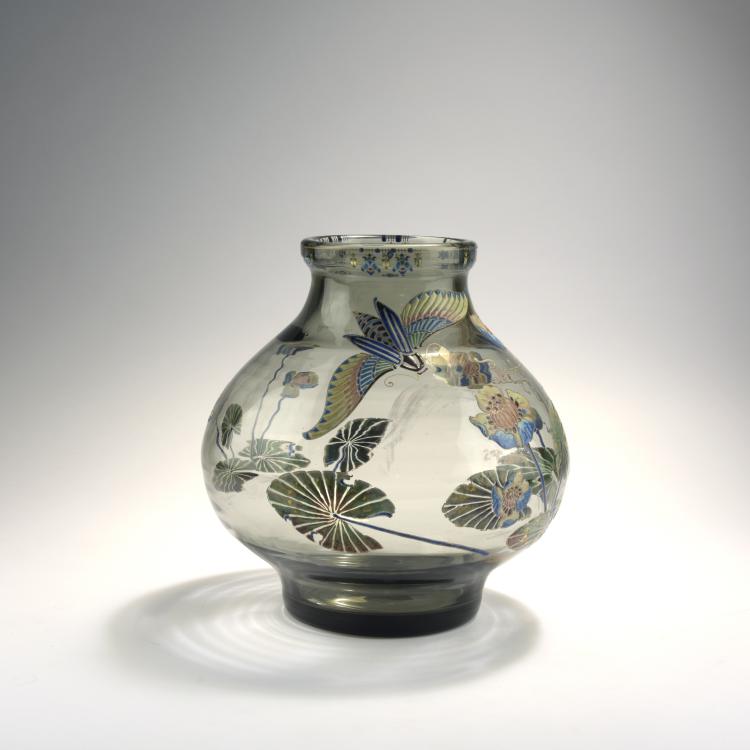 Bild 1 zu Objekt, 'Bonheur au Nymph&eacute;a bleu' vase, 1885-89, Gall&eacute;, Emile, Nancy, 132B 317