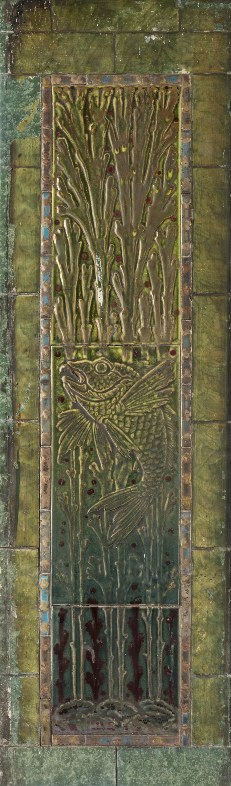 Hauptbild zu Objekt, Zwei Fliesenbilder 'Unterwasserszenerie', um 1890, England (zugeschrieben), 132B 789