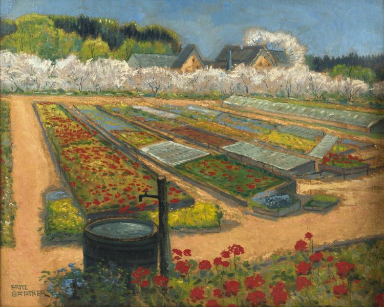Hauptbild zu Objekt, 'Fr&uuml;hling in der G&auml;rtnerei', um 1910, Fritz G&auml;rtner, 132A 5