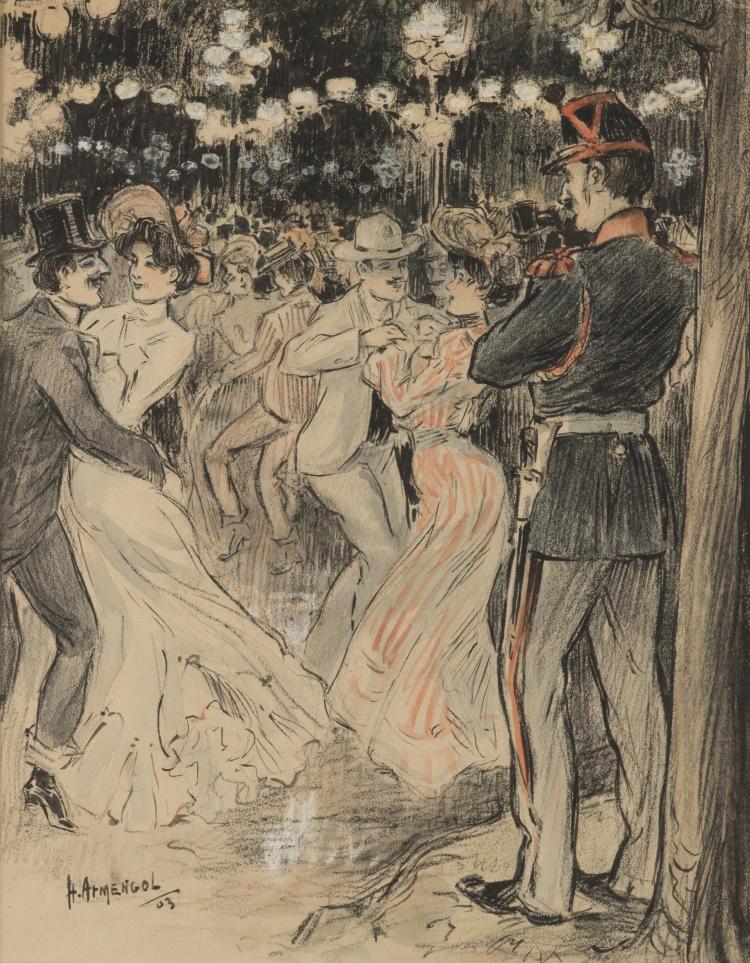 Hauptbild zu Objekt, 'Ballroom (sketch), 1903, Henri Armengol-Duriez, 132B 921