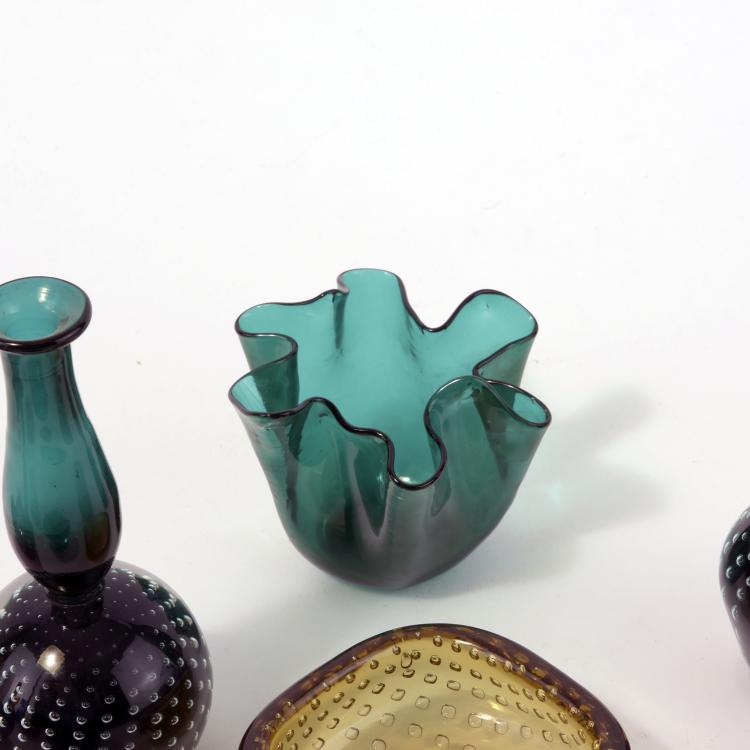 Bild 5 zu Objekt, Fazzoletto, drei Vasen und f&uuml;nf Schalen 'A bolle', 1950er Jahre, Venini & C., Murano, 134C 577