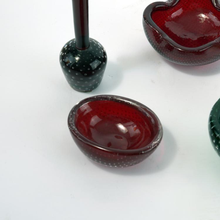 Bild 9 zu Objekt, Fazzoletto, drei Vasen und f&uuml;nf Schalen 'A bolle', 1950er Jahre, Venini & C., Murano, 134C 577