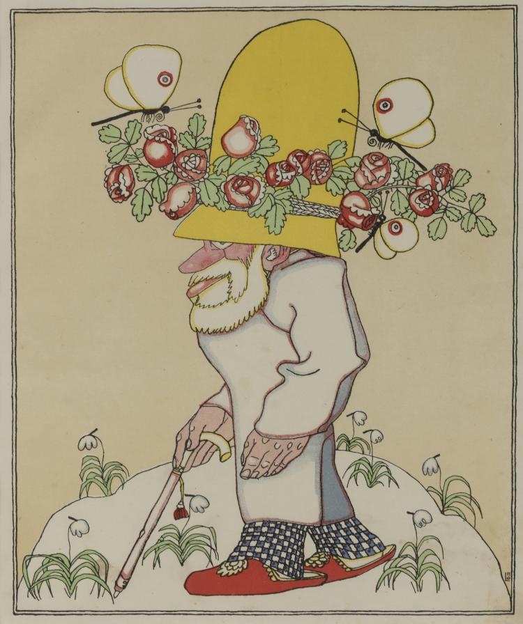 Hauptbild zu Objekt, Dwarf with walking stick, from 'Sneewittchen', 1912, Bertold L&ouml;ffler, 132B 938