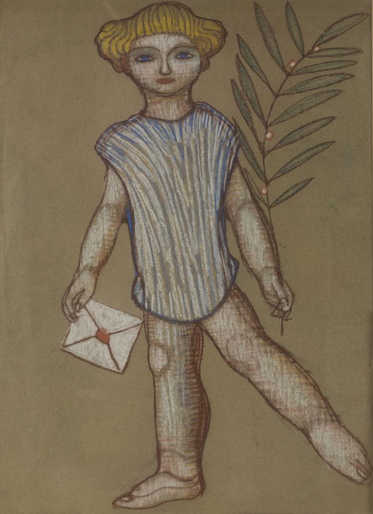 Hauptbild zu Objekt, Handzeichnung 'Putto', um 1911, Bertold L&ouml;ffler, 132B 935