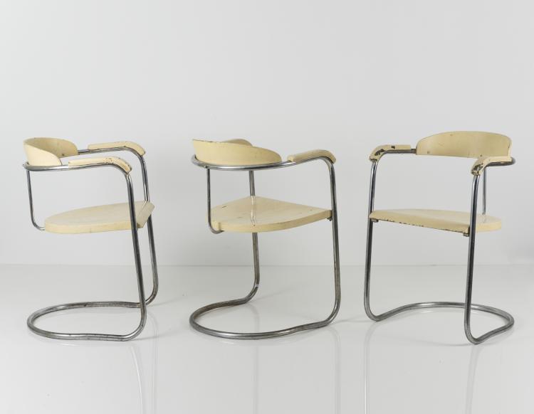Hauptbild zu Objekt, Drei Freischwinger 'SS 33 Variante', 1931, Hans Luckhardt, Thonet, Frankenberg, 133A 63