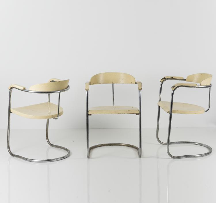 Bild 1 zu Objekt, Drei Freischwinger 'SS 33 Variante', 1931, Hans Luckhardt, Thonet, Frankenberg, 133A 63