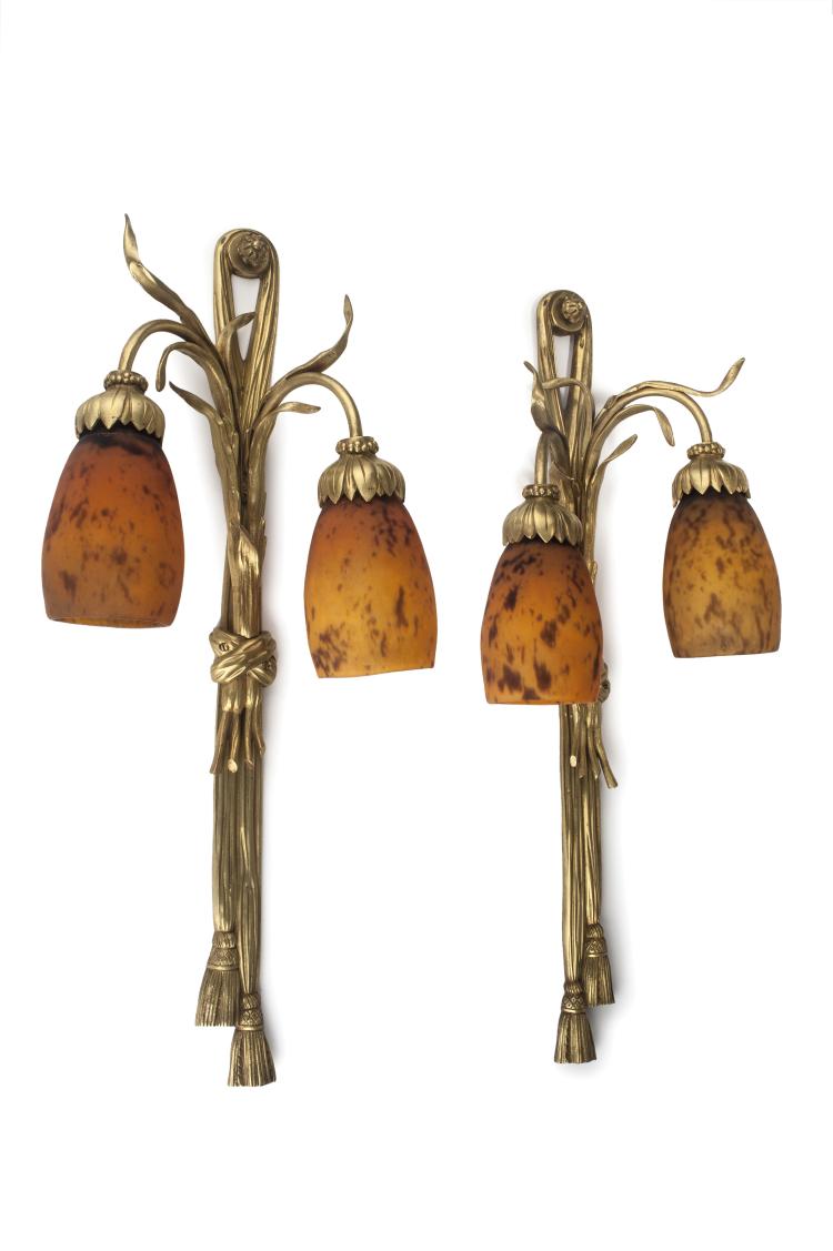 Hauptbild zu Objekt, Two sconces, 1920s, Daum Fr&egrave;res, Nancy, 132B 293