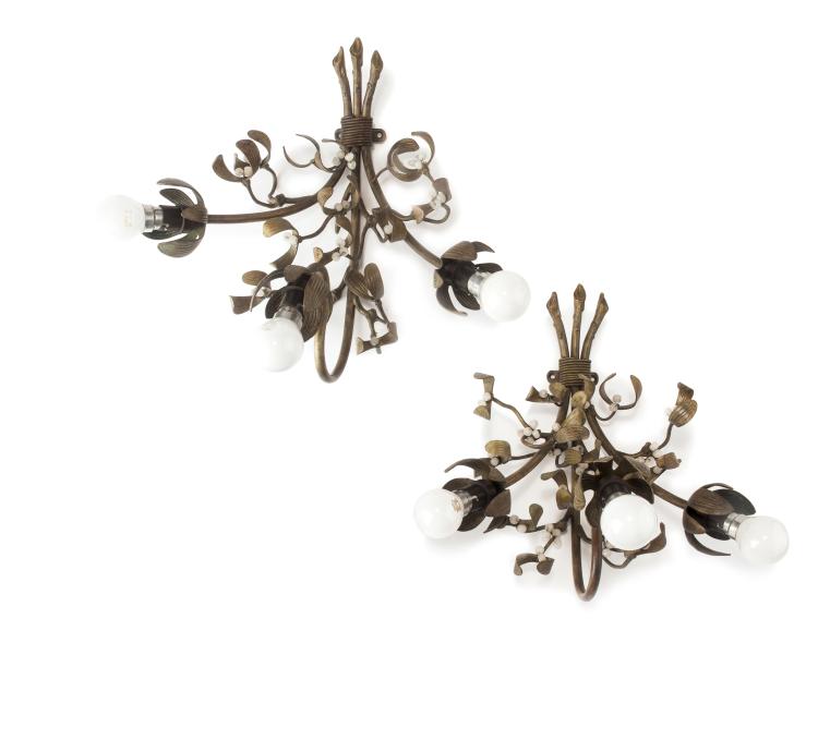 Hauptbild zu Objekt, Zwei Wandappliken 'Misteln', um 1900, Wien, 132B 904