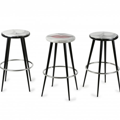 Three 'Bocca', 2006 and 'Tergonomico' bar stools, 2006