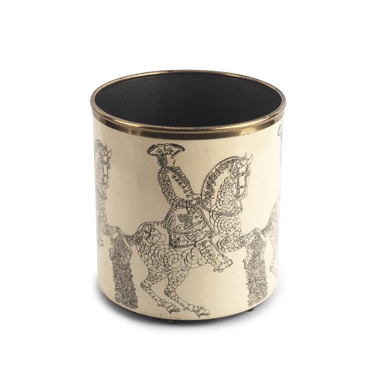 Hauptbild zu Objekt, Papierkorb 'Cavallieri Calligrafici', 1960er Jahre, Piero Fornasetti, Fornasetti, Mailand, 133B 585