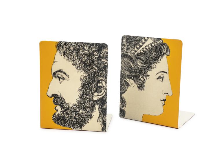 Hauptbild zu Objekt, Zwei Buchst&uuml;tzen 'Giano Bifronte', 1960er Jahre, Piero Fornasetti, Fornasetti, Mailand, 133B 592
