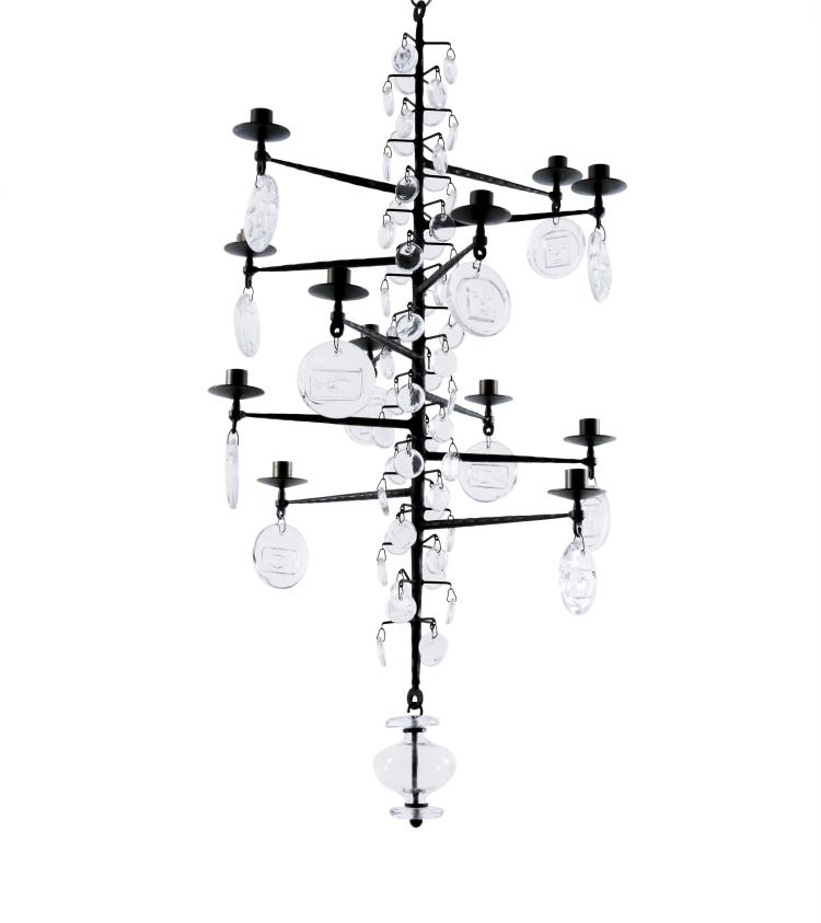Hauptbild zu Objekt, Hanging candelabrum, 1960s, Erik H&ouml;glund, Str&ouml;mman & Co., G&ouml;teborg; Boda Nova Glassworks (zugeschrieben), 133B 241