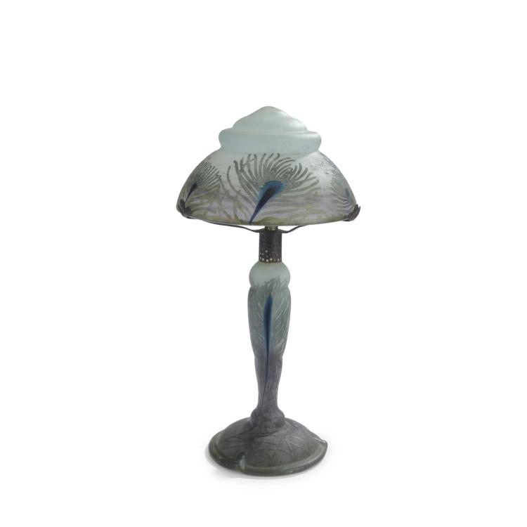 Hauptbild zu Objekt, Tischlampe 'Plumes de Paon', um 1910, Daum Fr&egrave;res, Nancy, 132B 260