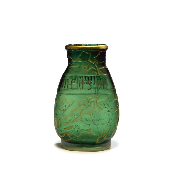 Hauptbild zu Objekt, Vase 'Je meurs o&ugrave; je m'attache', um 1885, Daum Fr&egrave;res, Nancy, 132B 177