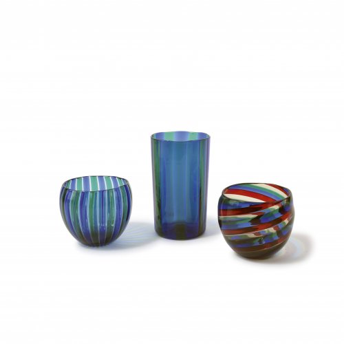 Three 'A canne' vases, 1960s