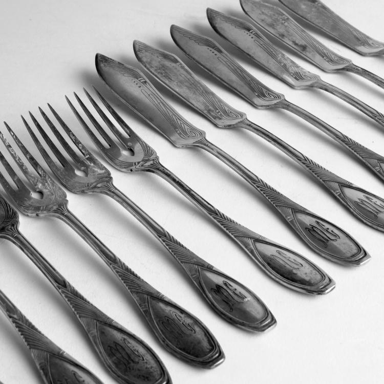 Bild 1 zu Objekt, Fish cutlery, 1903/04, Wilkens & S&ouml;hne, Bremen, 132B 1028