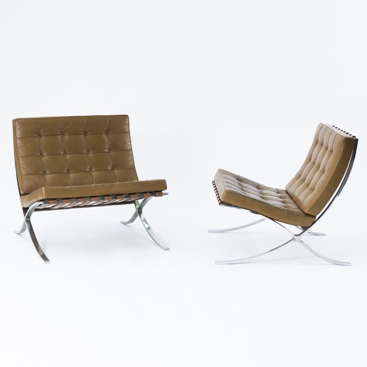 Hauptbild zu Objekt, Two 'Barcelona' chairs, 1929, Ludwig Mies van der Rohe, Knoll International, Deutschland, 133A 60
