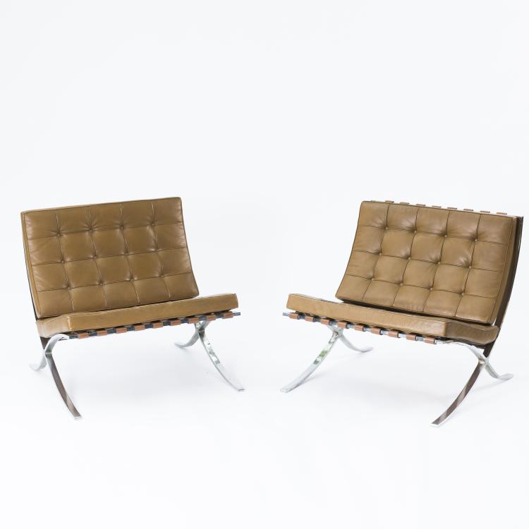 Bild 1 zu Objekt, Two 'Barcelona' chairs, 1929, Ludwig Mies van der Rohe, Knoll International, Deutschland, 133A 60