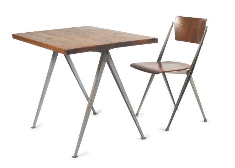 Hauptbild zu Objekt, (Schreib-) Tisch 'Pyramid' mit Stuhl 'Pyramid', 1960 , Wim Rietveld, Ahrend Cirkel, Den Haag, 133B 444