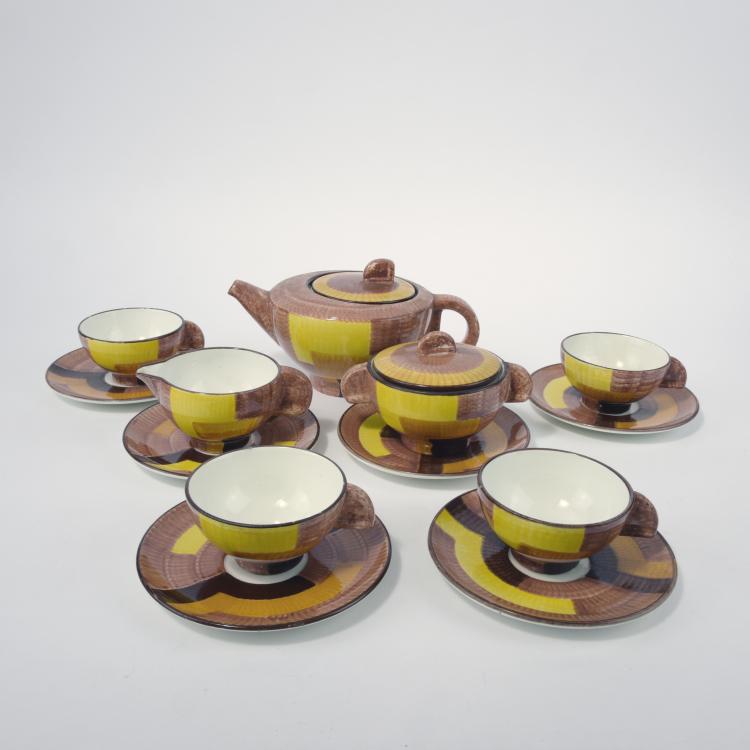 Hauptbild zu Objekt, Teaset, 1928, Schramberger Majolikafabrik, 133A 20