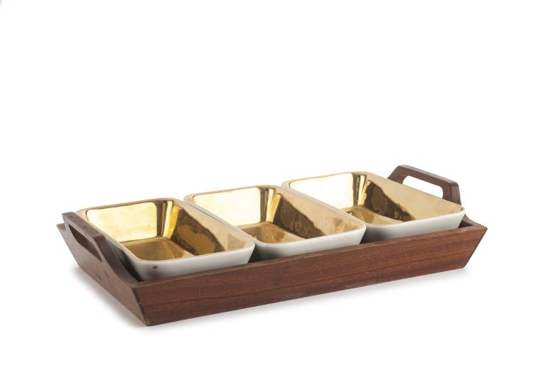 Hauptbild zu Objekt, Tray and three serving bowls, 1960s, Piero Fornasetti, Fornasetti, Mailand, 133B 590