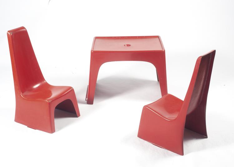 Hauptbild zu Objekt, Zwei Kinderst&uuml;hle, ein Kindertisch, 1966, G&uuml;nter Beltzig, BBD, Br&uuml;der Beltzig Design, Wuppertal, 133A 157