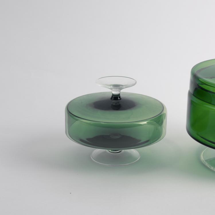 Bild 2 zu Objekt, Konfekt- und Geb&auml;ckschalen mit Deckel, 1950er Jahre , Heinrich L&ouml;ffelhardt, Vereinigte Farbenglaswerke Zwiesel, 133A 66