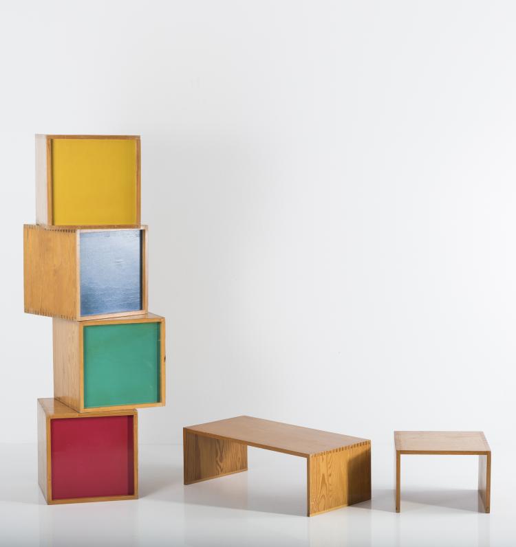 Hauptbild zu Objekt, Siebenteiliges Spielm&ouml;bel-System f&uuml;r Kinder, 1954, Hans Gugelot, Gr&uuml;nzig & Co., Eystrup, 133A 127