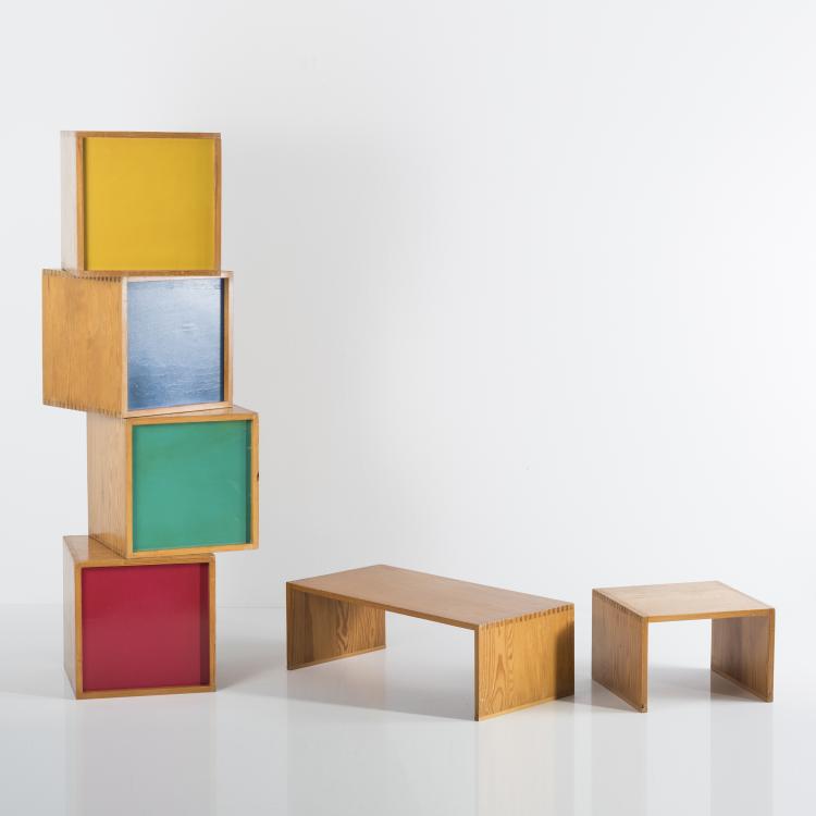 Bild 1 zu Objekt, Siebenteiliges Spielm&ouml;bel-System f&uuml;r Kinder, 1954, Hans Gugelot, Gr&uuml;nzig & Co., Eystrup, 133A 127