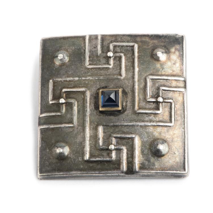 Hauptbild zu Objekt, Brosche, 1910-14, Johannes Ludovicus Mathieu Lauweriks, Hagener Silberschmiede; Zwollo, Frans, 135 491