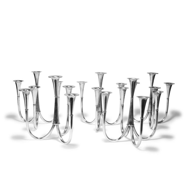 Hauptbild zu Objekt, Five candelabra, 1952/53, Wilhelm Wagenfeld, WMF, Geislingen, 134D 893