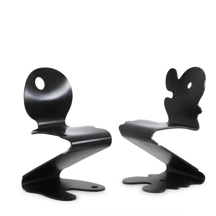 Hauptbild zu Objekt, Zwei St&uuml;hle 'Pantonic', 1992, Verner Panton, Hag, Norwegen, 134D 921