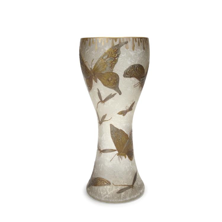 Hauptbild zu Objekt, Vase 'Papillons, Libellules', um 1900, Legras & Cie., Saint-Denis, 134D 735