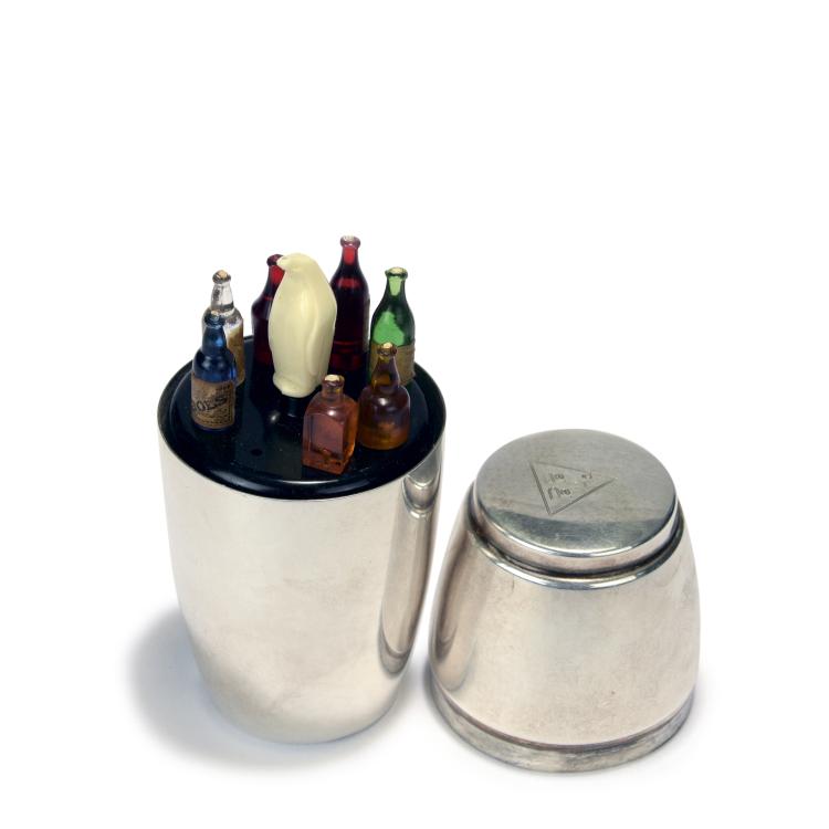 Hauptbild zu Objekt, Deckeldose mit Cocktailspiessen, um 1950, Deutschland, 134D 877