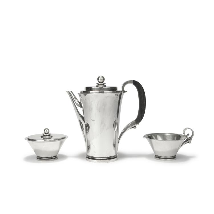 Hauptbild zu Objekt, Kaffeeservice, um 1930, Harald Nielsen, Jensen, Georg, Kopenhagen, 134D 827