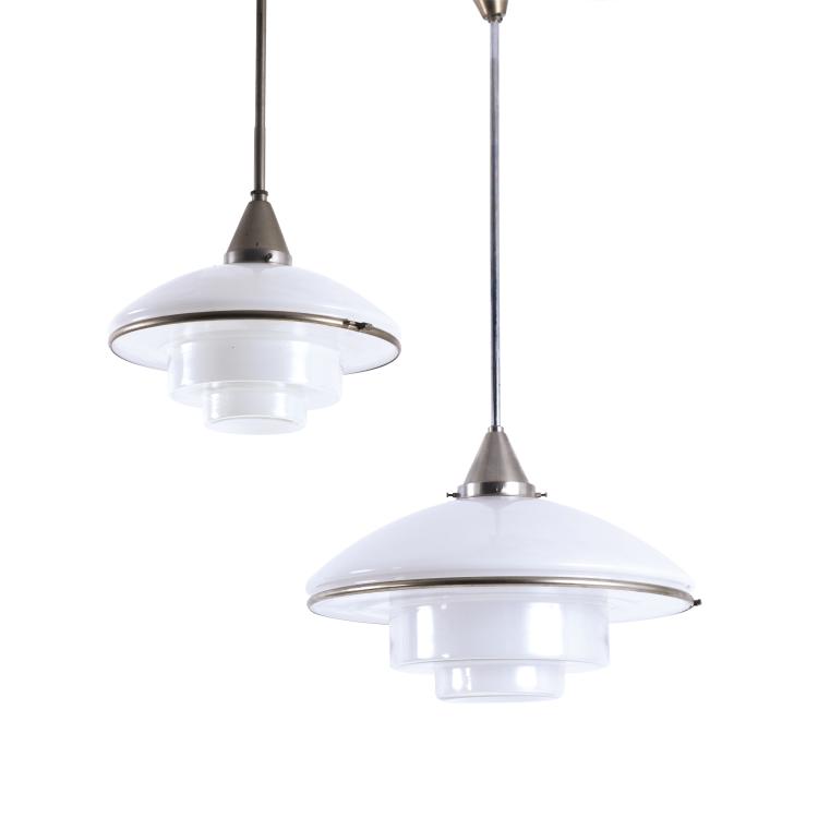 Hauptbild zu Objekt, Zwei Deckenleuchten 'Sistrah', 1931, Otto M&uuml;ller, Sistrah-Licht GmbH., Karlsruhe, 134D 852