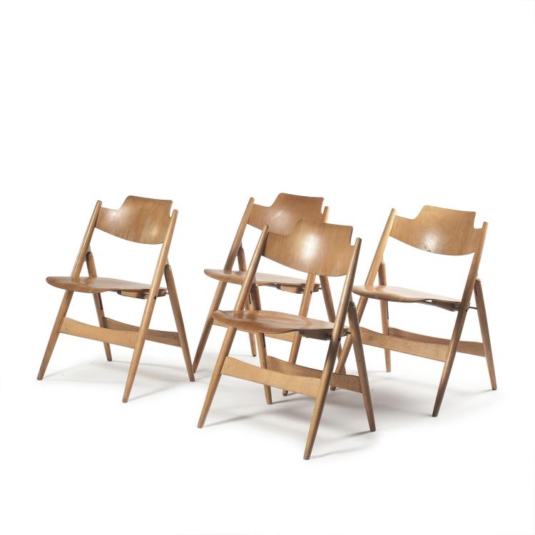 Hauptbild zu Objekt, Four SE 18' folding chairs, 1953, Egon Eiermann, Wilde & Spieth, Esslingen, 137B 278