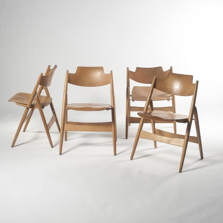 Bild 1 zu Objekt, Four SE 18' folding chairs, 1953, Egon Eiermann, Wilde & Spieth, Esslingen, 137B 278