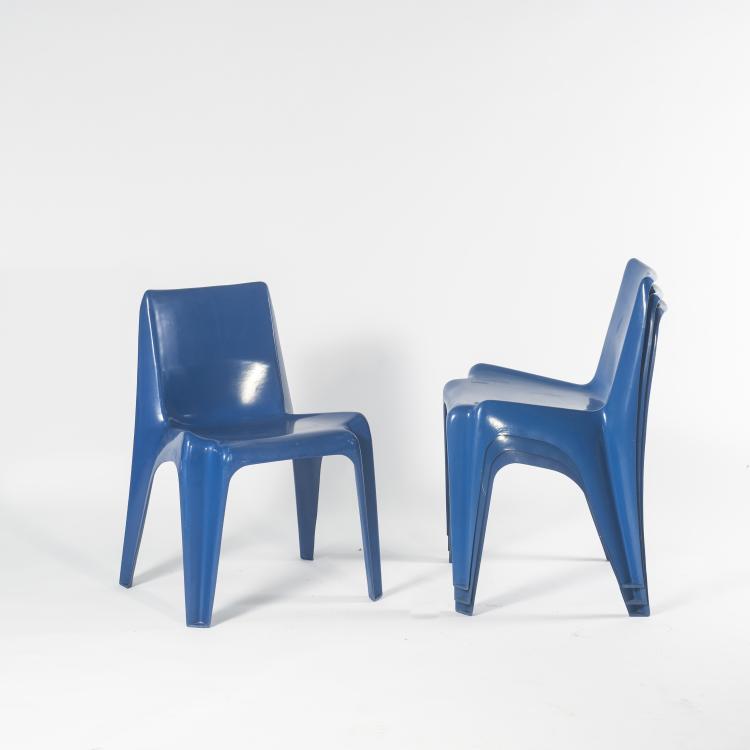 Hauptbild zu Objekt, Four 'BA 1171' stacking chairs, 1964, Helmut B&auml;tzner, Bofinger, 134B 468